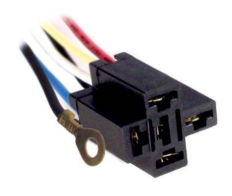E_1018R Ficha 5 Vías mini-relay sin terminal ojal para masa c/ cable de2mm.