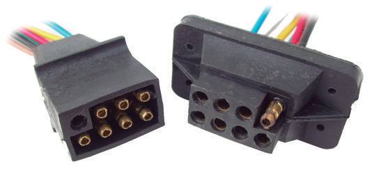 1125 Ficha 8 Vías acoplado goma y nylon ref. c/fijacion-cable 1,5 mm.
