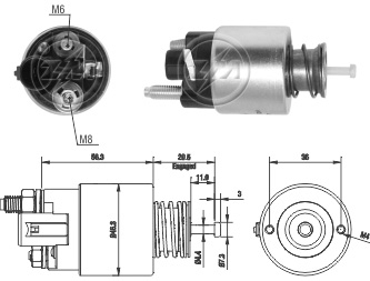 0261 Solenoide Chevrolet Agile/ Montana/ Onix/ Prisma/ Spin 12v.