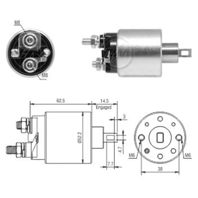 3710 Solenoide Alfa Romeo Mito 1.4 desde 2008/ Fiat 500/ Qubo/ Stilo/ Punto/ Doblo/ Bravo 12v.