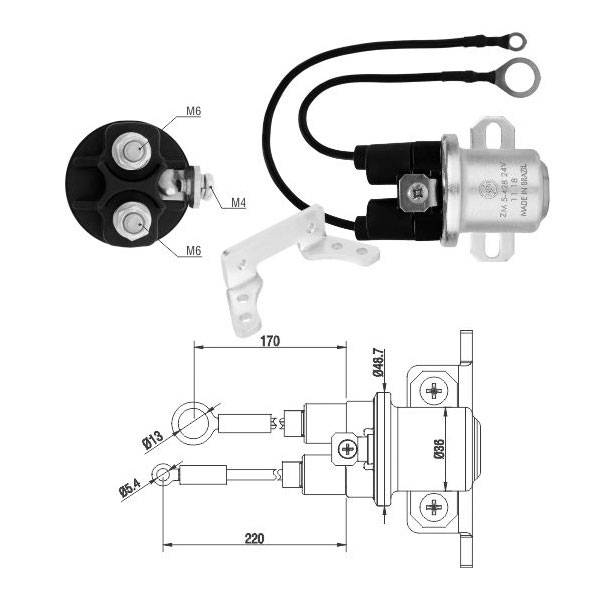5428 Solenoide Mercedes Benz 1632/ 1634/ 1938/ 1944 Delco Remy 37/41MT 24v.
