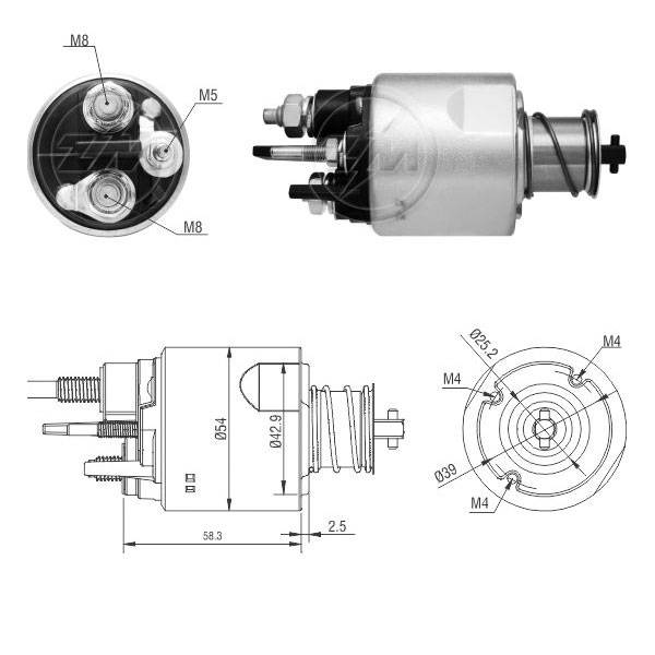 8494 Solenoide Renault Duster/ Logan/ Clio/ Kangoo/ Sandero/ Scenic 12v.