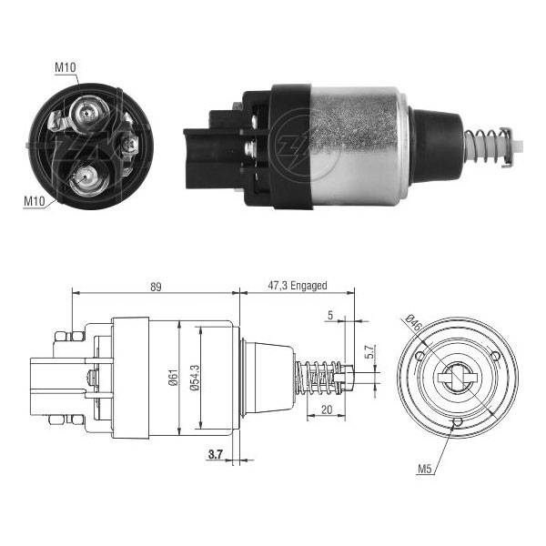 1648 Solenoide Case/ Fiat Engine 4-274 4.5L 2007 a 2016 /Iveco Industrial Engine 12v.