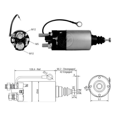 3842 Solenoide Volvo Penta Industrial/ Marino 24v.