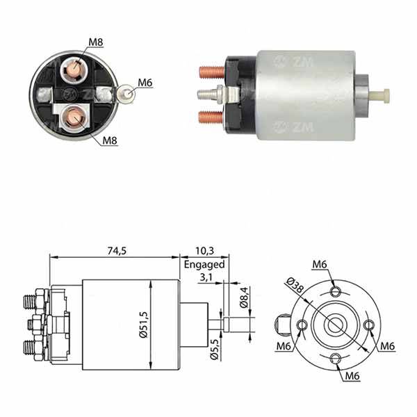 2795 Solenoide Ford Ranger 3.2 12v.