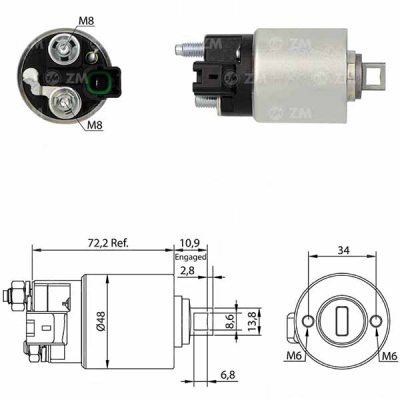 0425 Solenoide Toyota Corolla 1.8/ Hilux/ Yaris 1.5 12v.