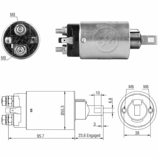 3891 Solenoide Caterpillar 236D/ 242D/ 246D/ 257D/ 259D/ 262D/ 277D/ 279D/ 287D