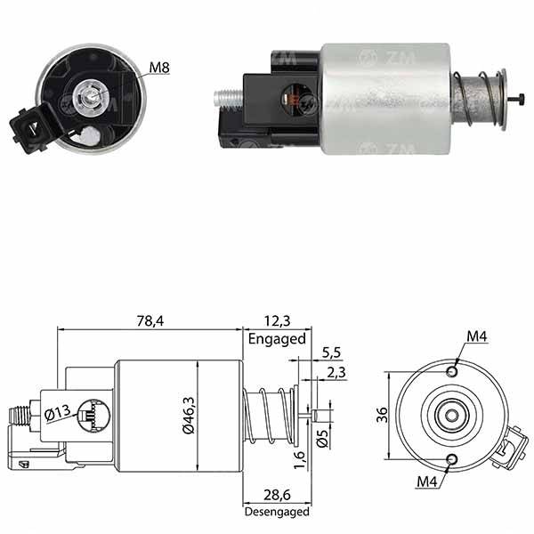 7665 Solenoide Citroen C-Elysee 1.2VTi/ C3/ C4 1.2 THP/ C4 Cactus/ DS 3/ Peugeot 208/ 301
