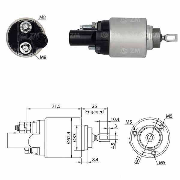 2383 Solenoide Audi A4/ A5/ A6/ A7/ A8/ Q5 1.8- 2.0- 3.0