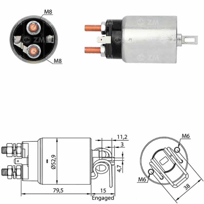 7981 Solenoide Nissan Pick-up 2.2D SD22- 2.3D SD23- 2.5D SD25