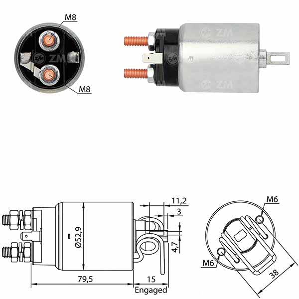 7981 Solenoide Nissan Pick-up 2.2D SD22- 2.3D SD23- 2.5D SD25