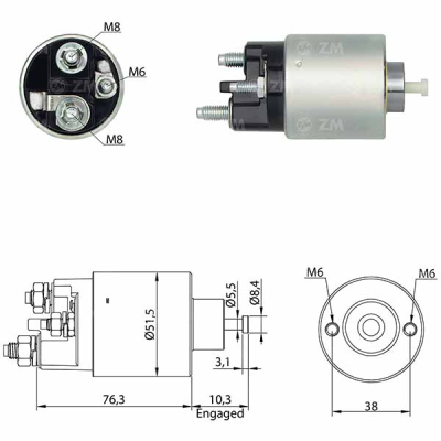 8993 Solenoide Ford Focus 1.8/ 2.0/ Kuga/ Maveric 2.0 EcoBoost/ Mondeo 2.0 16V