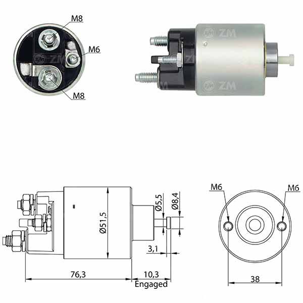 8993 Solenoide Ford Focus 1.8/ 2.0/ Kuga/ Maveric 2.0 EcoBoost/ Mondeo 2.0 16V