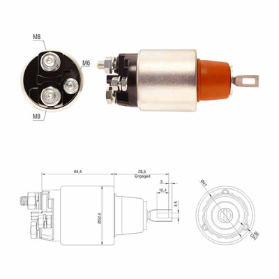 9381 Solenoide Land Rover Defender 2.2/ 2.4/ Freelander 2.0/ Volvo S60/ S80/ V60