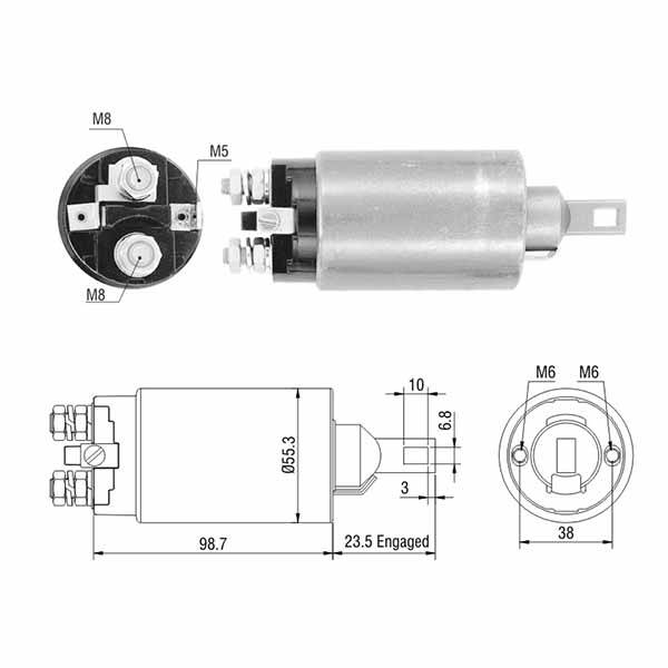 0895 Solenoide Motor ONAN Outdoor, Marino/Industrial/Agricultura