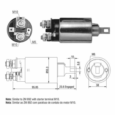 1892 Solenoide Ford F100 Duty/ F250/ F350 Lt. Camiones 7.3L