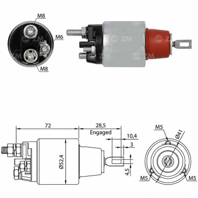 3382 Solenoide Fiat Ducato/ Iveco Daily 35S14/ 45S17/ 55C17/ 70C17
