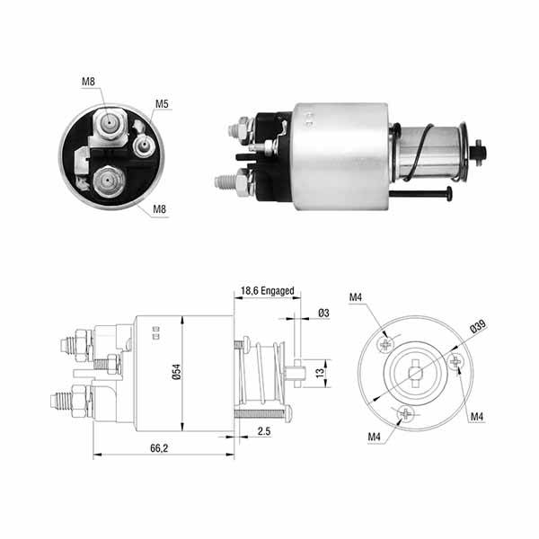1497 Solenoide Peugeot 206/ 207 1.4HDI/ 306/ 307 2.0 16V/ Citroen Berlingo/ C3/ C4 2.0 16V