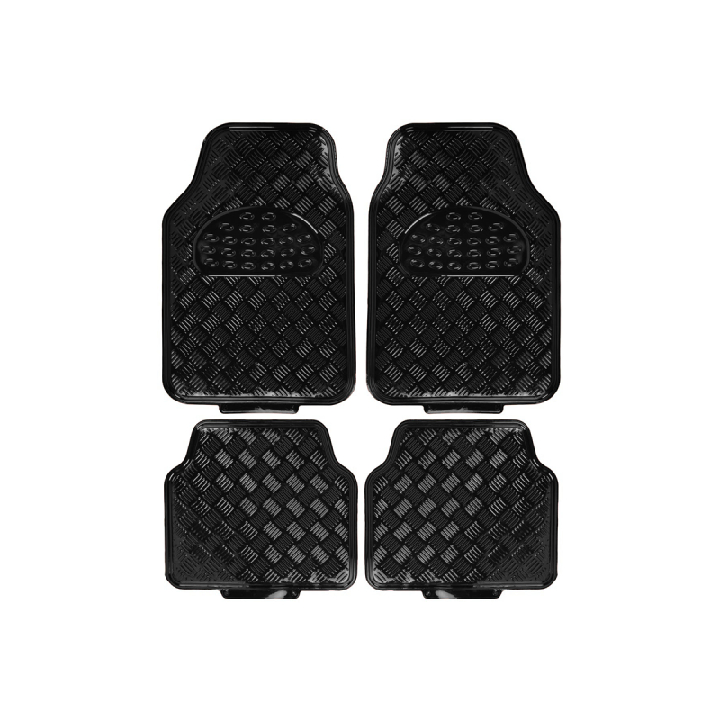 AL010 ALFOMBRA ALFOMBRA PVC ALUMINIO METALIZADA BRILLOSA 4 PIEZAS NEGRO 7045.5 / 4245.5 CANTIDAD POR CAJA 6