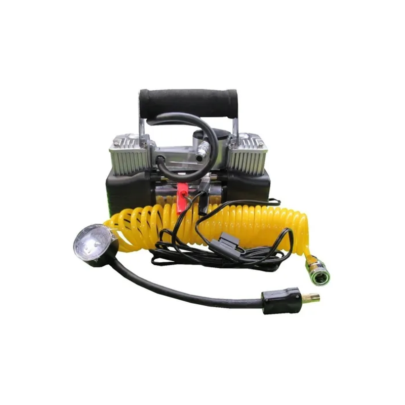 COM002 COMPRESOR COMPRESOR DE AIRE 12V, 150 PSI, CILINDRO 2X40MM 35 AMP PLATEADO 345140190MM CANTIDAD POR CAJA 2