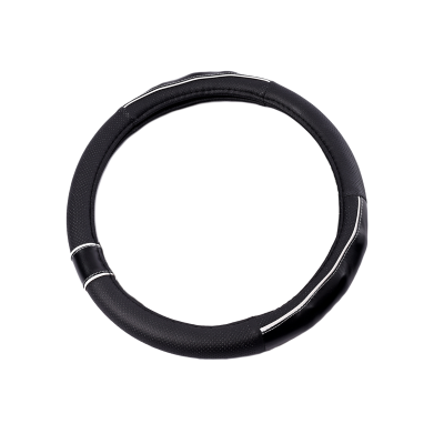 CV013 CUBRE VOLANTE CUBRE VOLANTE CUERO 38CM CON BORDE DETALLADO NEGRO / BLANCO 388.2 CANTIDAD POR CAJA 25