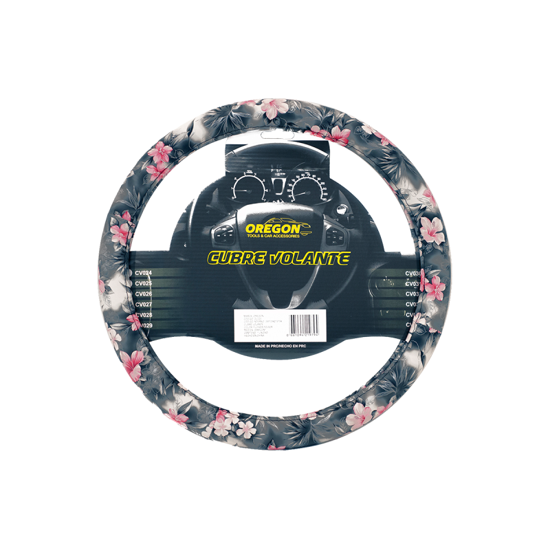 CV025 CUBRE VOLANTE FLOWER POWER PVC 38CM X 8.2CM