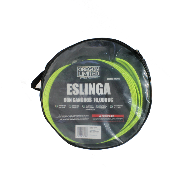 ESGA002 ESLINGA DE REMOLQUE 10 METROS DE LARGO X 7.5 CM DE ANCHO CAPACIDAD DE REMOLQUE 10000 KGS SIN GANCHO