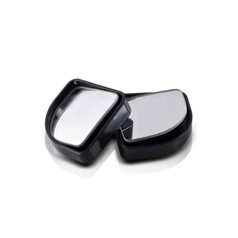 ESP005 JUEGO DE ESPEJOS PUNTO CIEGO 2 JUEGO DE ESPEJOS PUNTO CIEGO 2 X 2  MEDIALUNA BORDE PLASTICO NEGRO PLATEADO UNIVERSAL