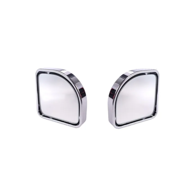 ESP006 JUEGO DE ESPEJOS PUNTO CIEGO 2 JUEGO DE ESPEJOS PUNTO CIEGO 2 X 3  MEDIALUNA BORDE PLASTICO METALICO PLATEADO UNIVERSAL 