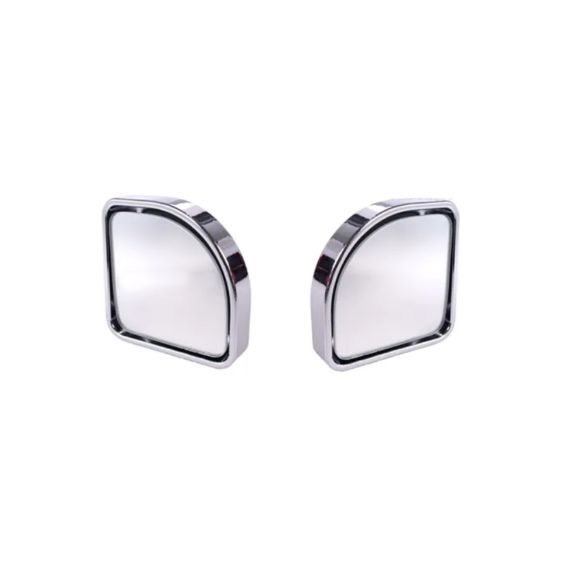 ESP006 JUEGO DE ESPEJOS PUNTO CIEGO 2 JUEGO DE ESPEJOS PUNTO CIEGO 2 X 3  MEDIALUNA BORDE PLASTICO METALICO PLATEADO UNIVERSAL