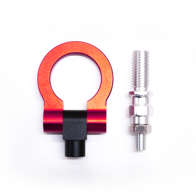 GAN001 GANCHO DE REMOLQUE GANCHO DE REMOLQUE UNIVERSAL  COMPETICION PICADAS ROJO