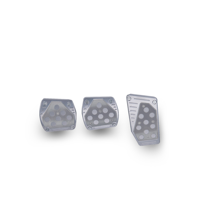 PE006 JUEG DE CUBRE PEDALES DEPORTIVO JUEG DE CUBRE PEDALES DEPORTIVO PLATEADO UNIVERSAL