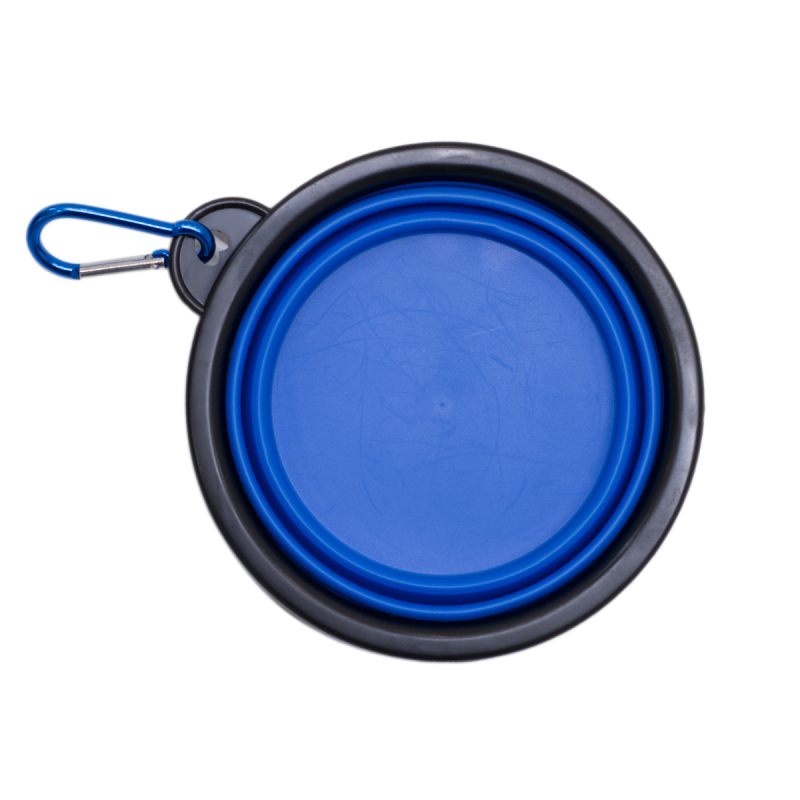 PET001BLUE BOWL MASCOTAS BOWL PARA MASCOTAS AZUL CON GANCHO PELGABLE DIAMETRO 12.5 CM ALTURA 5 CM (LUEGO DE PLEGARSE 1 CM DE ALTURA)