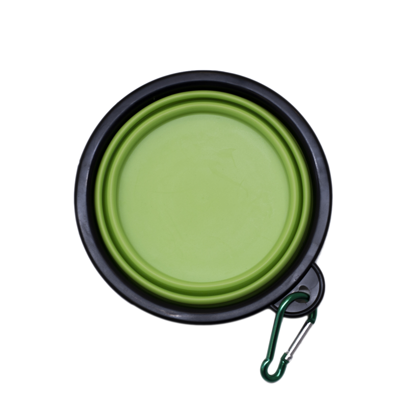 PET001GREEN BOWL MASCOTAS BOWL PARA MASCOTAS VERDE CON GANCHO PELGABLE DIAMETRO 12.5 CM ALTURA 5 CM (LUEGO DE PLEGARSE 1 CM DE ALTURA)