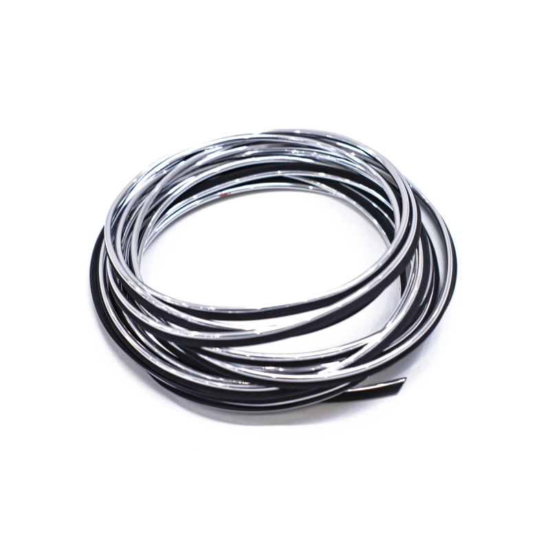 STRIP003 MOLDURA DE CORATIVA MOLDURA DE ENCASTRE DECORATIVA PVC CROMADO ROLLO 5 METROS DIAMETRO 2.6MM