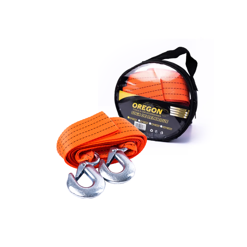 TOW004 SOGA DE REMOLQUE SOGA DE REMOLQUE CON GANCHOS METALICOS 5 TON NARANJA UNIVERSAL CANTIDAD POR CAJA 24