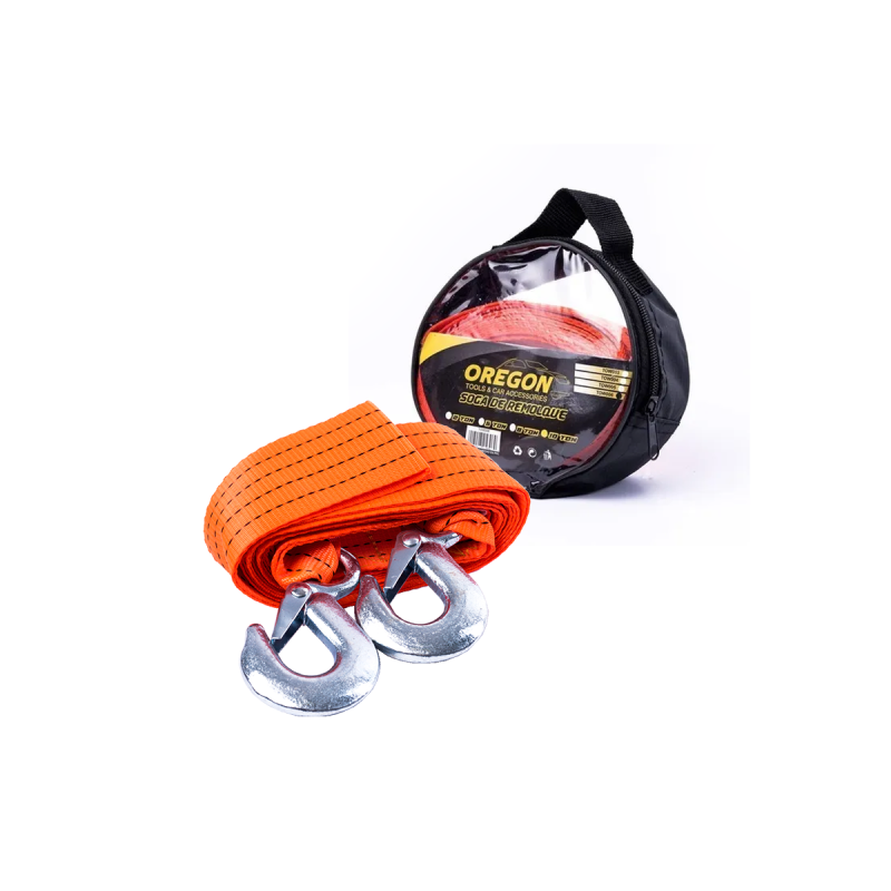 TOW006 SOGA DE REMOLQUE SOGA DE REMOLQUE CON GANCHOS METALICOS 10 TON NARANJA UNIVERSAL CANTIDAD POR CAJA 24