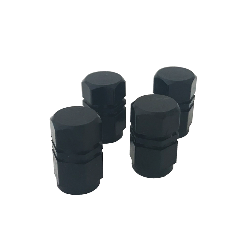 TV001 JUEGO DE TAPITAS  DE VALVULA DEPORTIVA JUEGO DE TAPITAS  DE VALVULA DEPORTIVA METALIZADA 4 PCS NEGRO UNIVERSAL