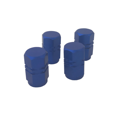 TV003 JUEGO DE TAPITAS  DE VALVULA DEPORTIVA JUEGO DE TAPITAS  DE VALVULA DEPORTIVA METALIZADA 4 PCS AZUL UNIVERSAL 0