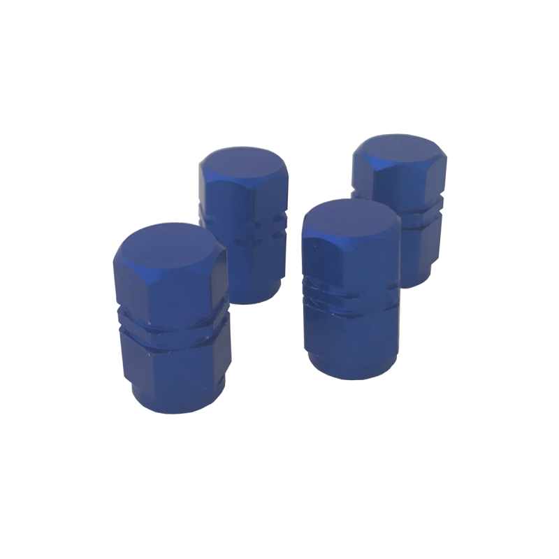 TV003 JUEGO DE TAPITAS  DE VALVULA DEPORTIVA JUEGO DE TAPITAS  DE VALVULA DEPORTIVA METALIZADA 4 PCS AZUL UNIVERSAL 0