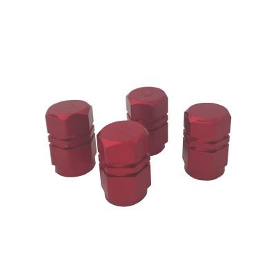 TV004 JUEGO DE TAPITAS  DE VALVULA DEPORTIVA JUEGO DE TAPITAS  DE VALVULA DEPORTIVA METALIZADA 4 PCS ROJO UNIVERSAL 0