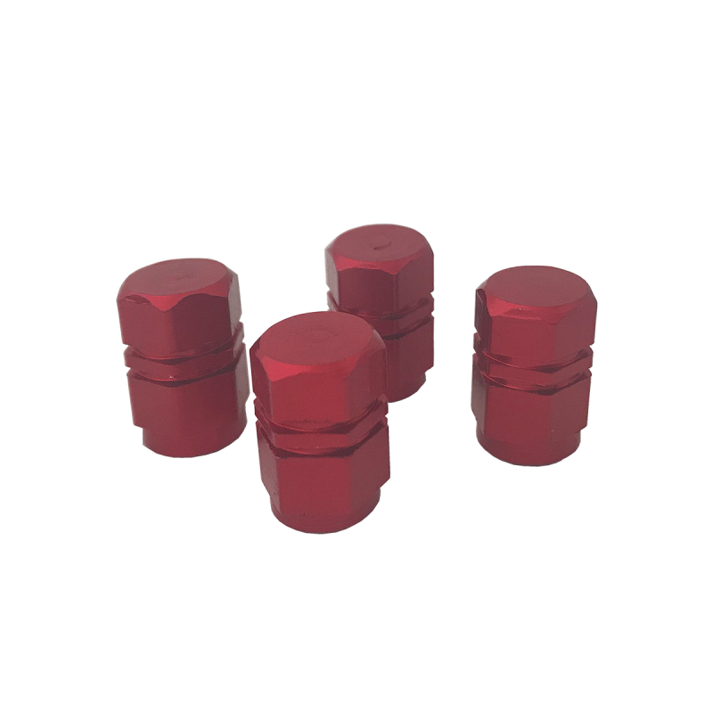 TV004 JUEGO DE TAPITAS  DE VALVULA DEPORTIVA JUEGO DE TAPITAS  DE VALVULA DEPORTIVA METALIZADA 4 PCS ROJO UNIVERSAL 0