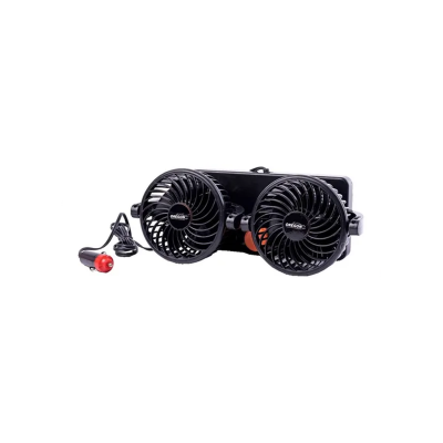 VENT013 VENTILADOR DISPLAY DE 2 VENTILADORES 4 12V PLASTICO NEGRO UNIVERSAL CANTIDAD POR CAJA 15