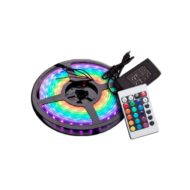 5050RGB12V ROLLO DE LED ROLLO DE LED (300 LED) 5 METROS 5050 - RGB 12V CON ADAPTADOR Y CONTROL REMOTO