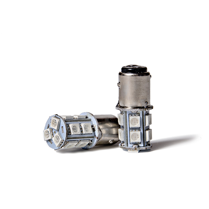 12499AMA13 LEDS SMD 1034 - 1157 - P21/5W 2 POLOS (DESPAREJA) 13 LED 5050 SMD - AMBAR 12V