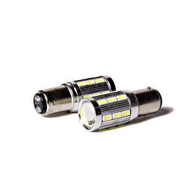 12499LUCRE LEDS CREE 1034 - 1157 - P21/5W CREE 18 LED CON LUPA - BLANCO 12V