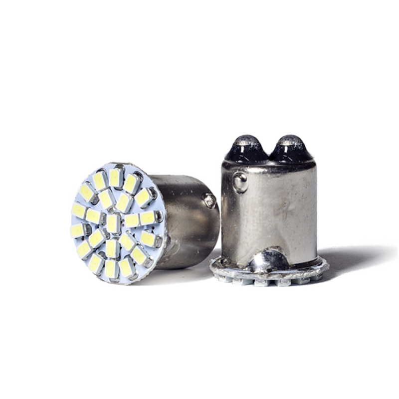 13499BLA22 LEDS SMD 1034 - 1157 - P21/5W -  2 POLOS 22 LED 1206 SMD - BLANCO 24V