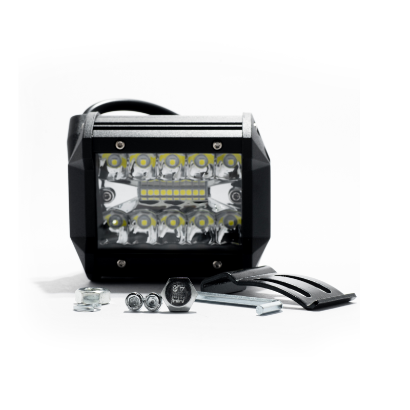 BAR18MAX OFF ROAD BARRA DE LED MAX RECTA BARRA DE LED DE 18 WATTS CON TIRA DISPLAY 3030 SMD  -  9.8 CM DE LARGO COLOR BLANCO 12V / 24V - CARCAZA DE ALUMINIO - H