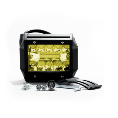 BAR18MAXAMB OFF ROAD BARRA DE LED MAX RECTA BARRA DE LED DE 18 WATTS CON TIRA DISPLAY 3030 SMD  -  9.8 CM DE LARGO COLOR AMBAR 12V / 24V - CARCAZA DE ALUMINIO -