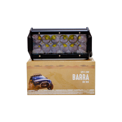 BAR36D4 OFF ROAD BARRA DE LED 4D RECTA BARRA DE 12 LED 4K CON LUPA 36 WATTS  - EPISTAR (17 CM DE LARGO) COLOR BLANCO 12V / 24V -  CARCAZA DE ALUMINIO - HAZ DE L